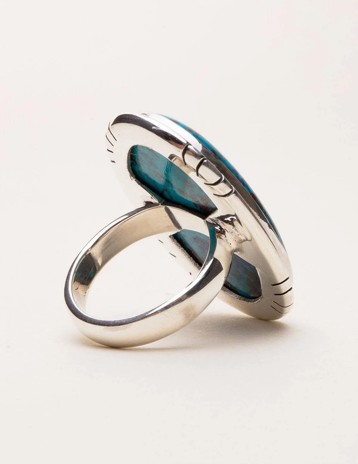 Shattuckite Oval Gemstone Ring - Size 7
