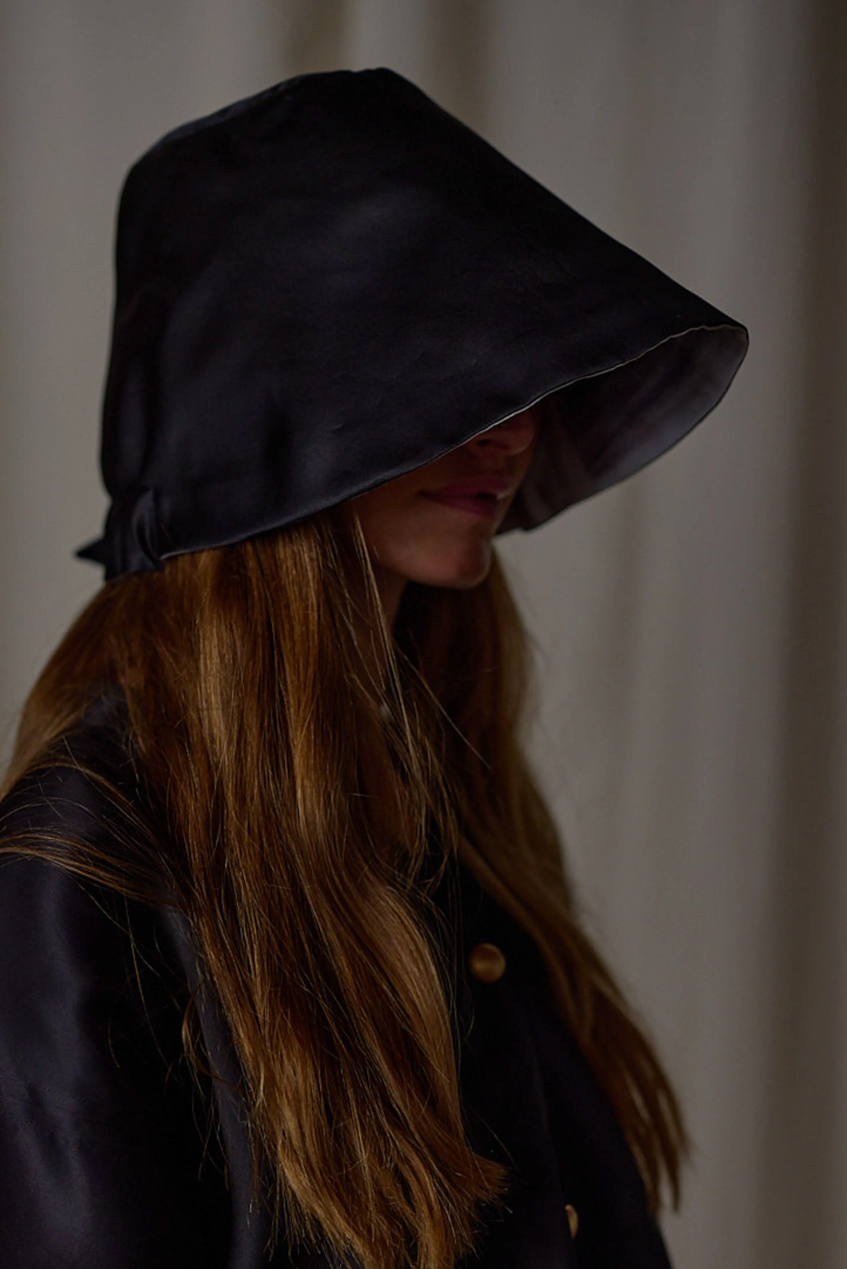 Silk Organza Ribbon Cloche | Black, Reversible