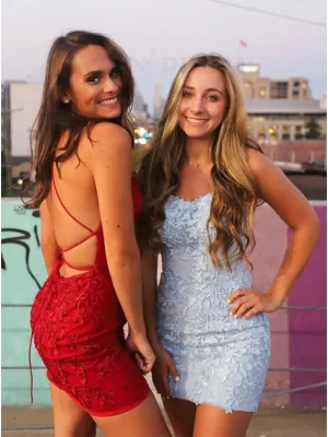 Sky Blue Spaghetti Trendy Straps Bodycon Dress
