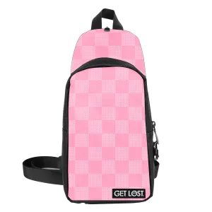 Smell-Proof Premium Convertible Shoulder Bag (PINK SQUARES)
