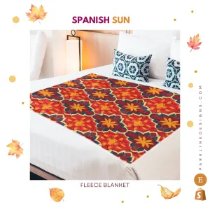 Spanish Sun | Ultra-Soft Micro Fleece Blanket | Durable & Lightweight with Vibrant No-Fade Print | Perfect Autumn Gifts