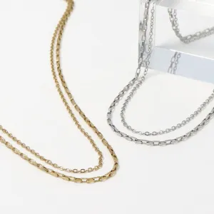 Stainless Steel Double Necklace