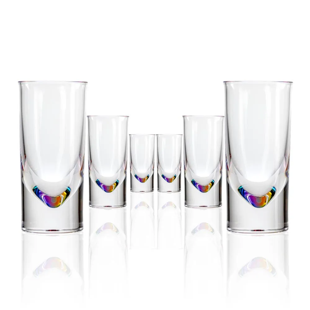 Teardrop 5oz Rainbow Acrylic Tumbler | Set of 6