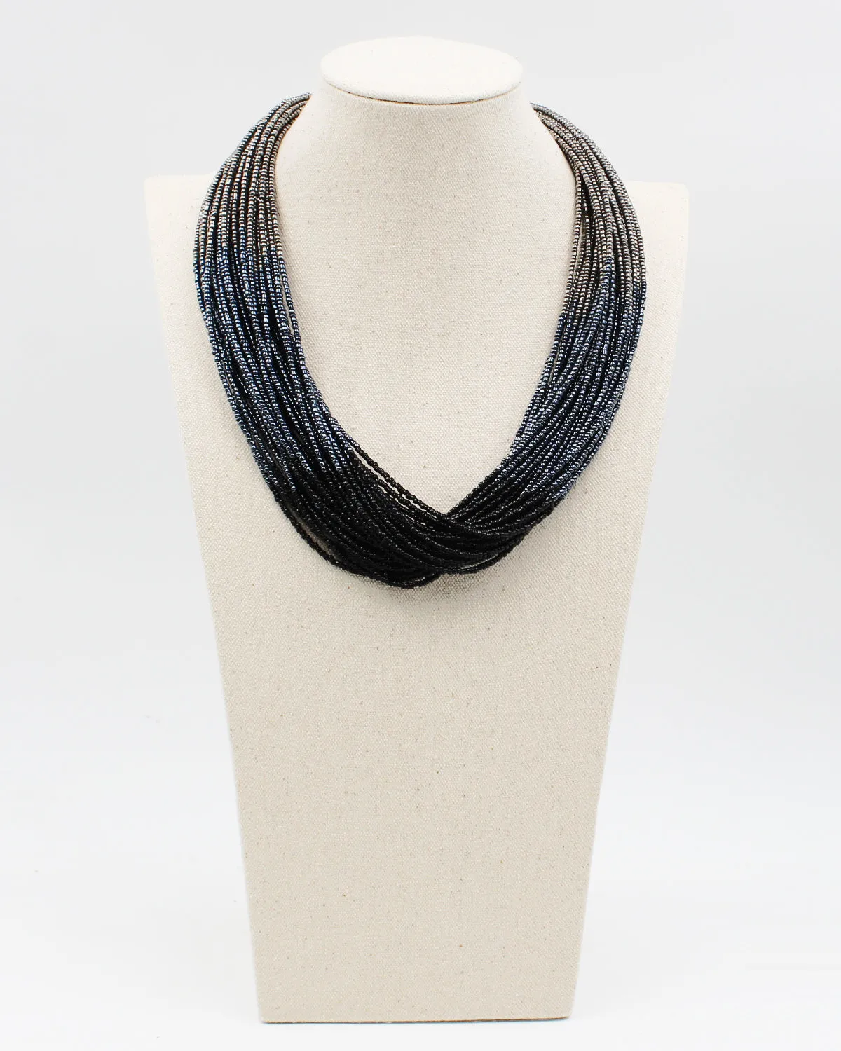 Triple Tone Multiple Layered Beaded Necklace