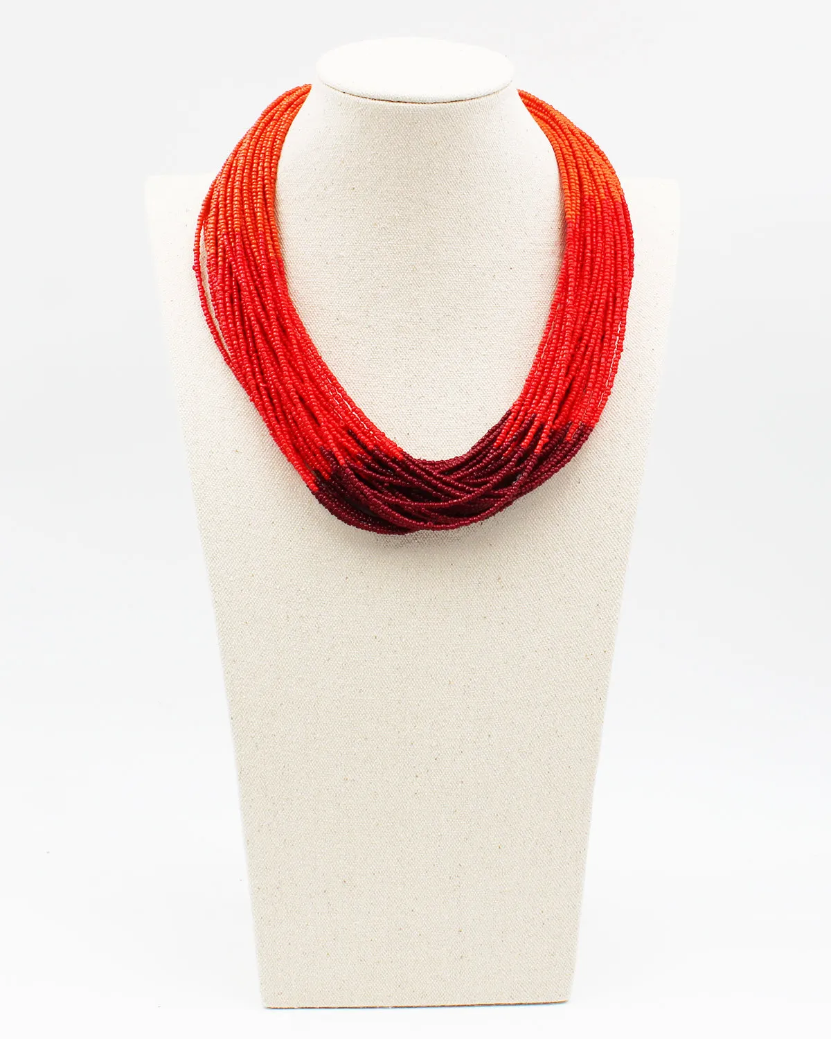 Triple Tone Multiple Layered Beaded Necklace