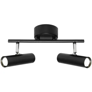 Vector 2 Light Bar Black Round Architectural Slim LED Spotlight