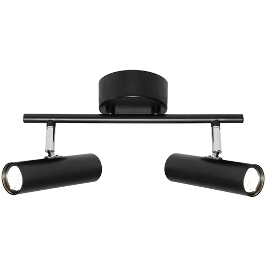 Vector 2 Light Bar Black Round Architectural Slim LED Spotlight