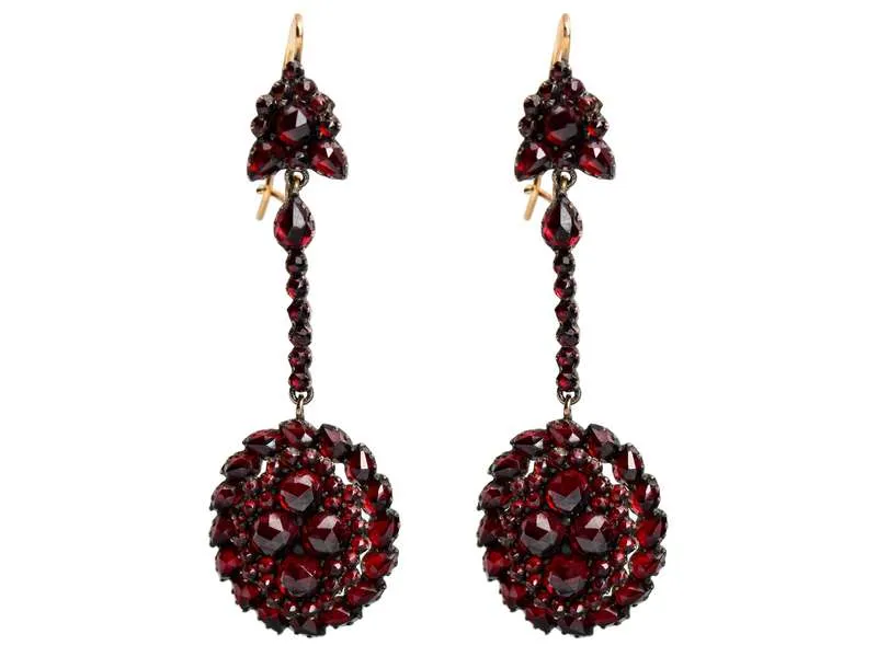 Victorian Bohemian Garnet Earrings