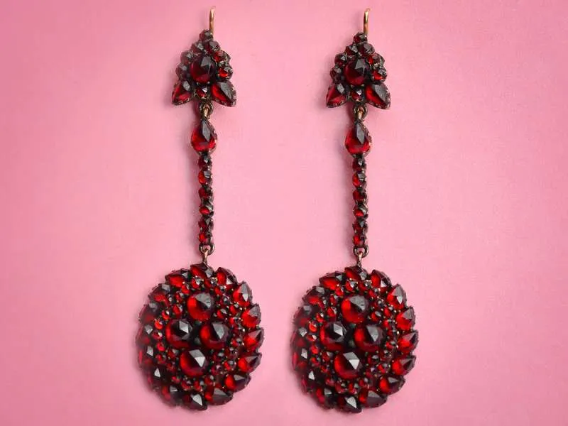 Victorian Bohemian Garnet Earrings