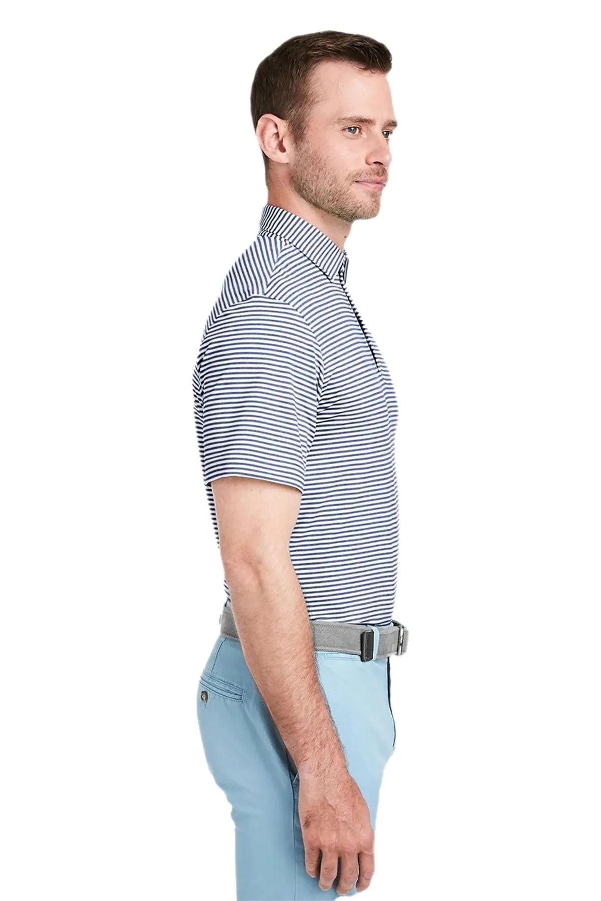 Vineyard Vines Custom Heathered Winstead Sankaty Polos, White Cap/Kingfisher