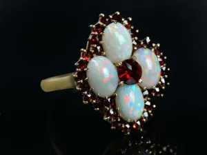 Vintage Opal Bohemian Garnet Ring