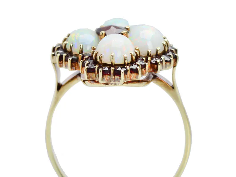 Vintage Opal Bohemian Garnet Ring